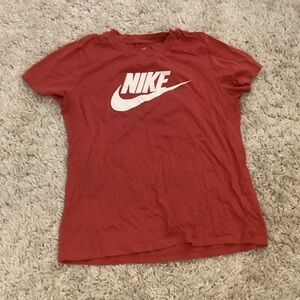 Nike Women's Short Sleeve Tee in Red and White